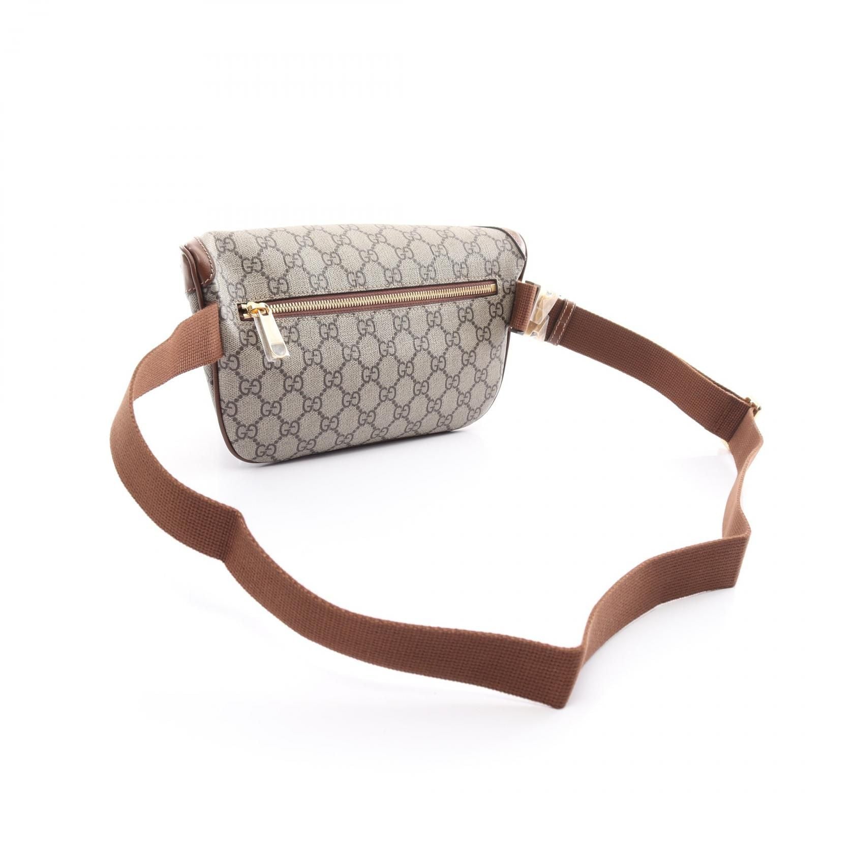 Gucci GG Supreme Monogram Textured Calfskin Retro Interlocking G Belt Bag