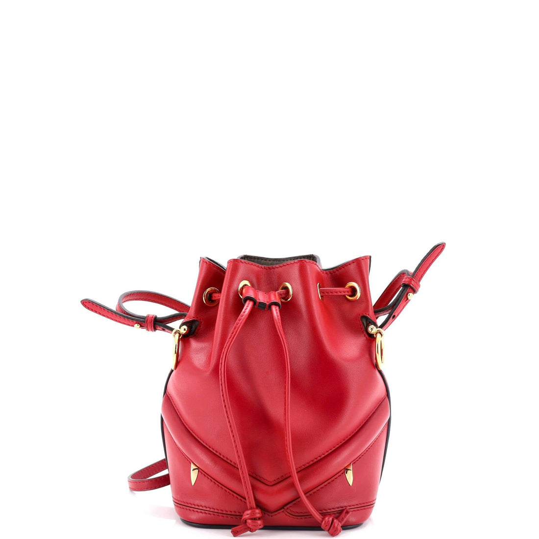 Fendi Monster Mon Tresor Bucket Bag Leather Mini