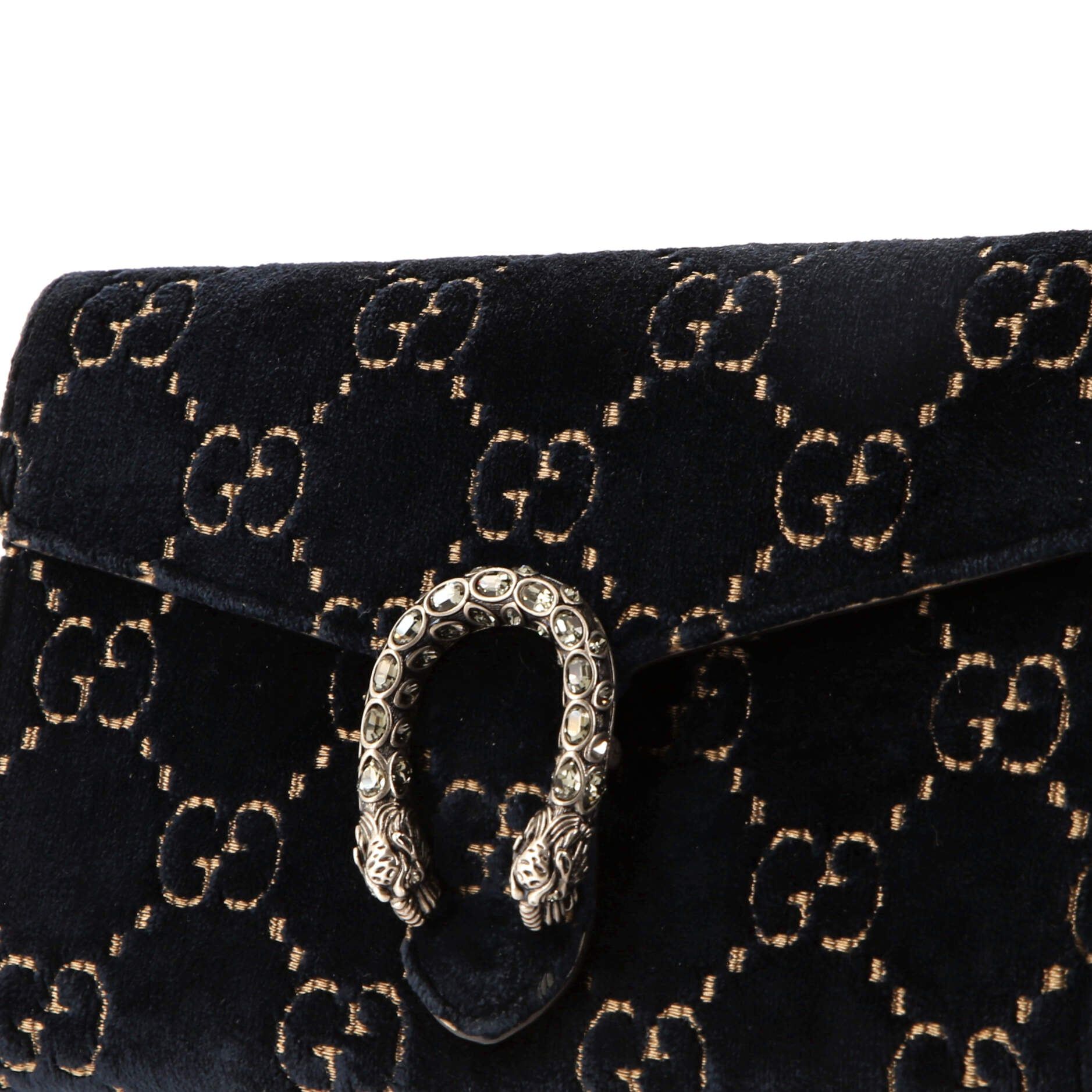 Gucci Dionysus Chain Wallet Gg Velvet Small
