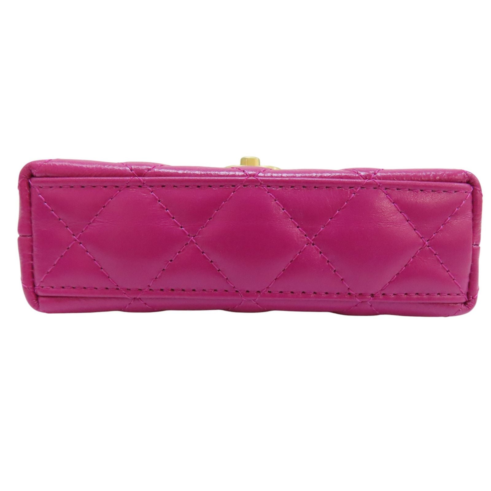 Chanel Matelasse Shoulder Handbag Calfskin Pink Gold Metal