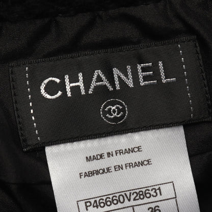 Chanel Black Coco Mark Button Tweed Skirt Wool Acrylic/nylon P 46660v 28631