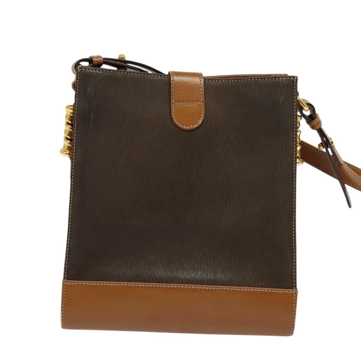 Loewe Velazquez Shoulder Bag Leather Brown Gold Auth