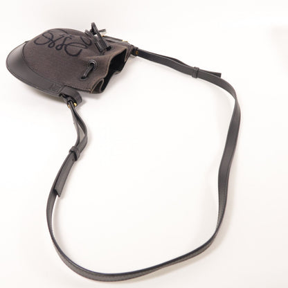 Loewe Canvas Shoulder Bag Black Canvas