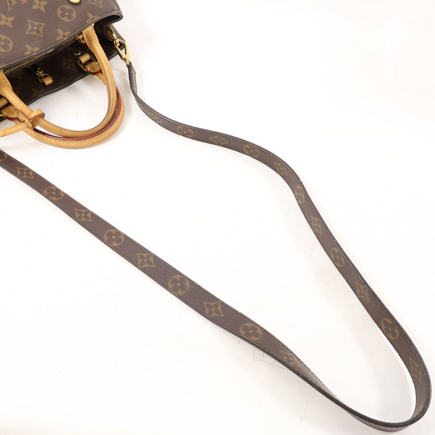 Louis Vuitton Monogram Montaigne Bb Hand-turn Shoulder Bag Palm Color Brown Brown 2way Shoulder Bag M 41055