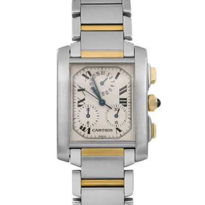 Cartier Tank Francaise Chronoflex Gold Steel Quartz Watch 2303 W51004Q4