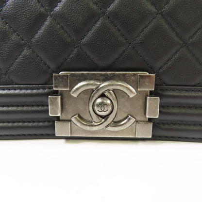 Chanel Black Cowhide Leather Boy 20 Cross Shoulder Bag Calfskin (cowhide) A 67085
