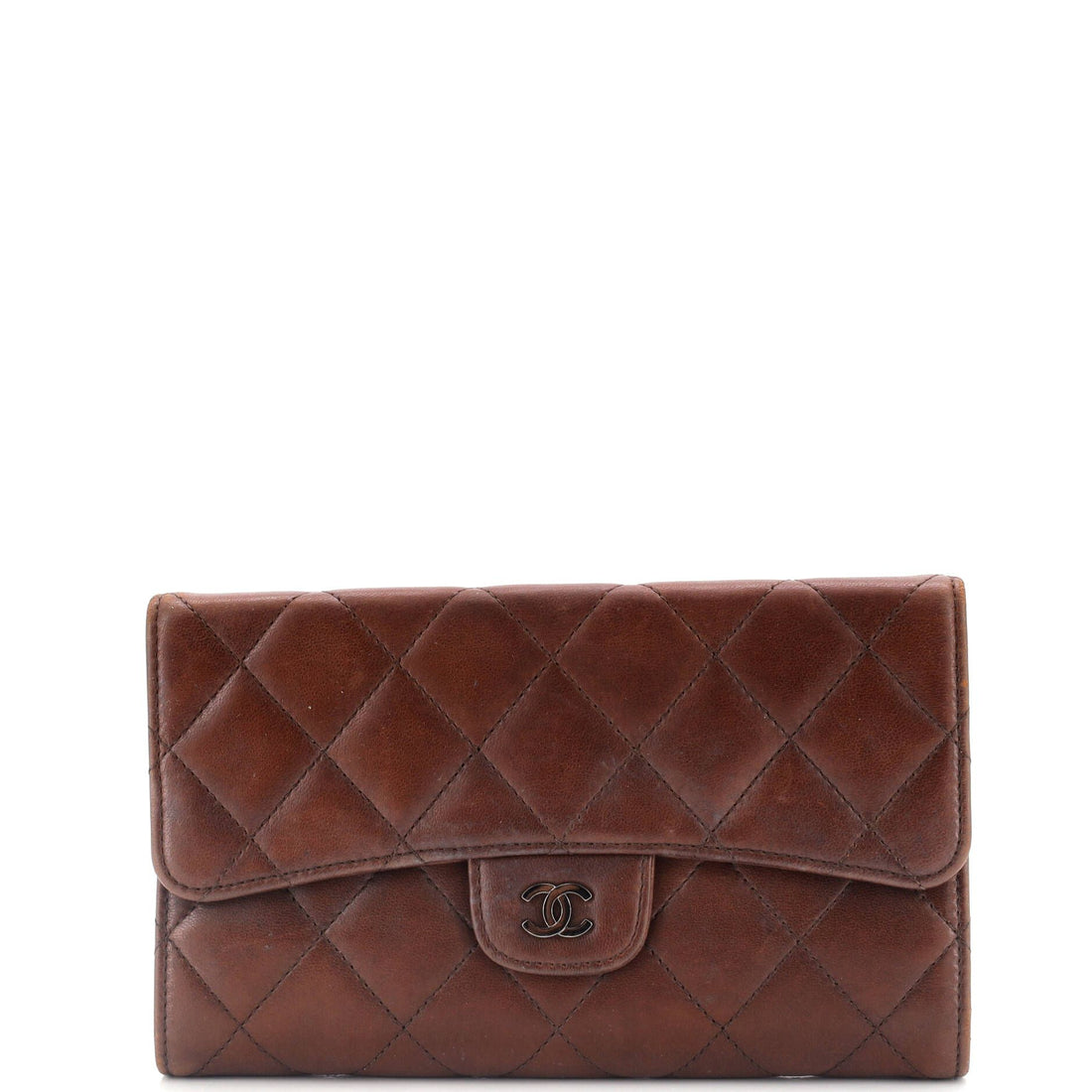 Chanel Trifold Classic Flap Wallet Quilted Lambskin