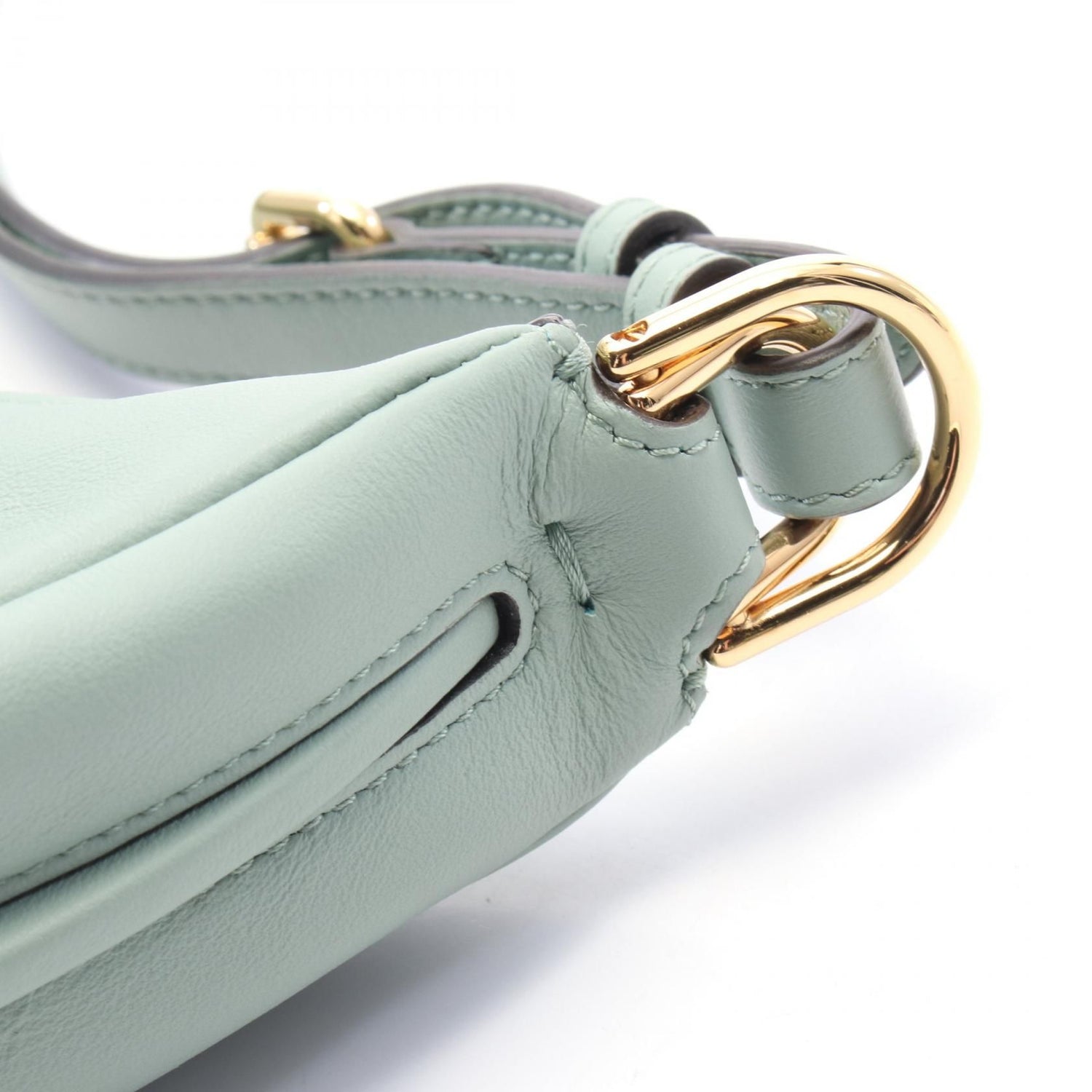 Fendi Handbag Green Leather 8br 798