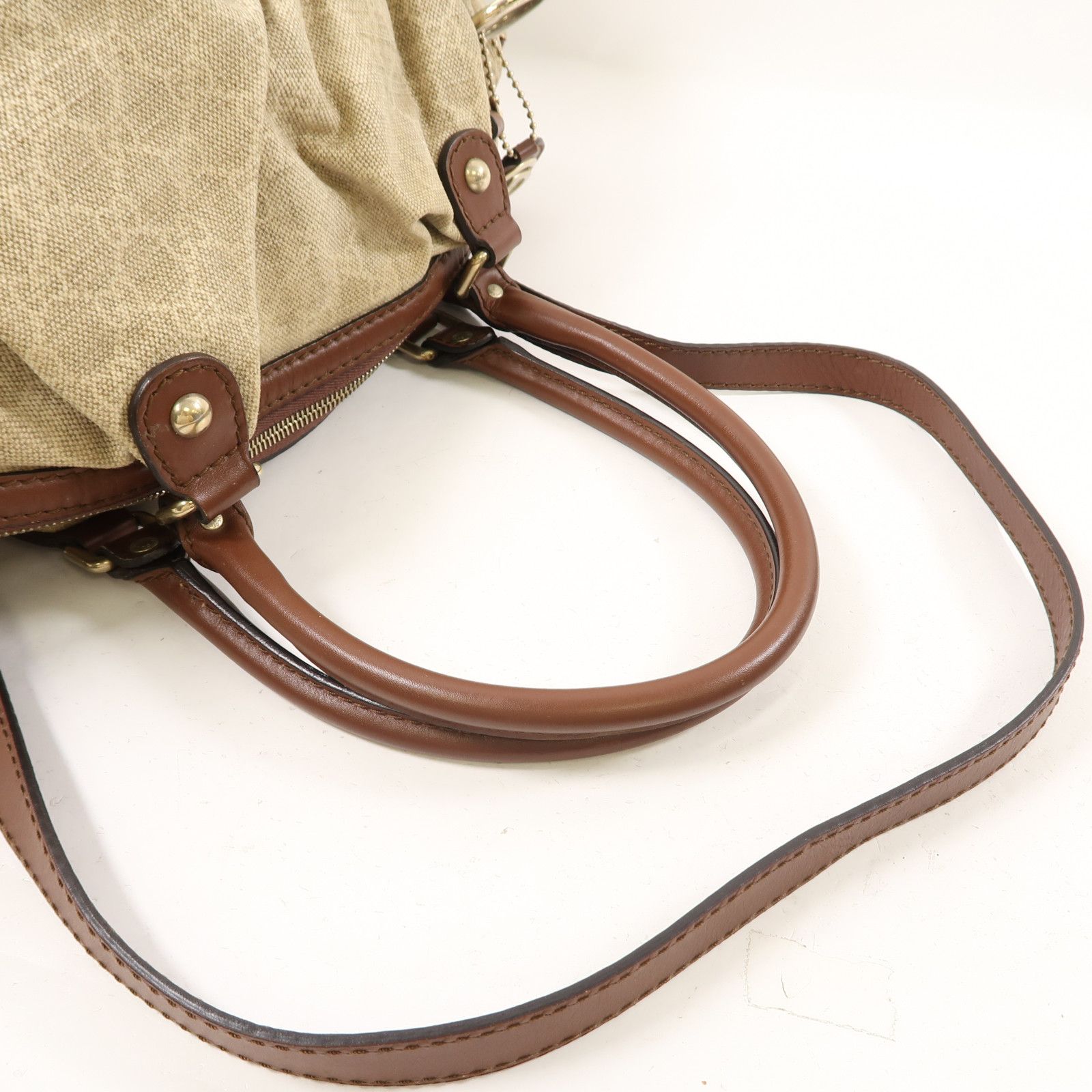 Gucci Canvas Sukey Hobo Gold Hand-turn Shoulder Bag Palm Color 2way Shoulder Bag Brown Brown Canvas 223974