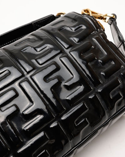 Fendi Large Patent FF Embossed Baguette Bag