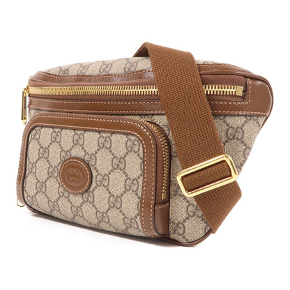 Gucci GG Supreme Monogram Textured Calfskin Retro Interlocking G Belt Bag