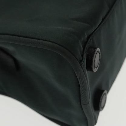 Prada Hand Bag Nylon Green Silver Auth