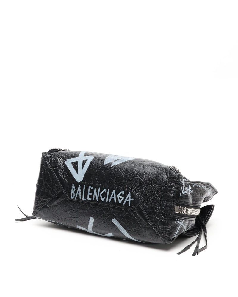 Balenciaga Papier Graffiti A6 Zip Around Bag