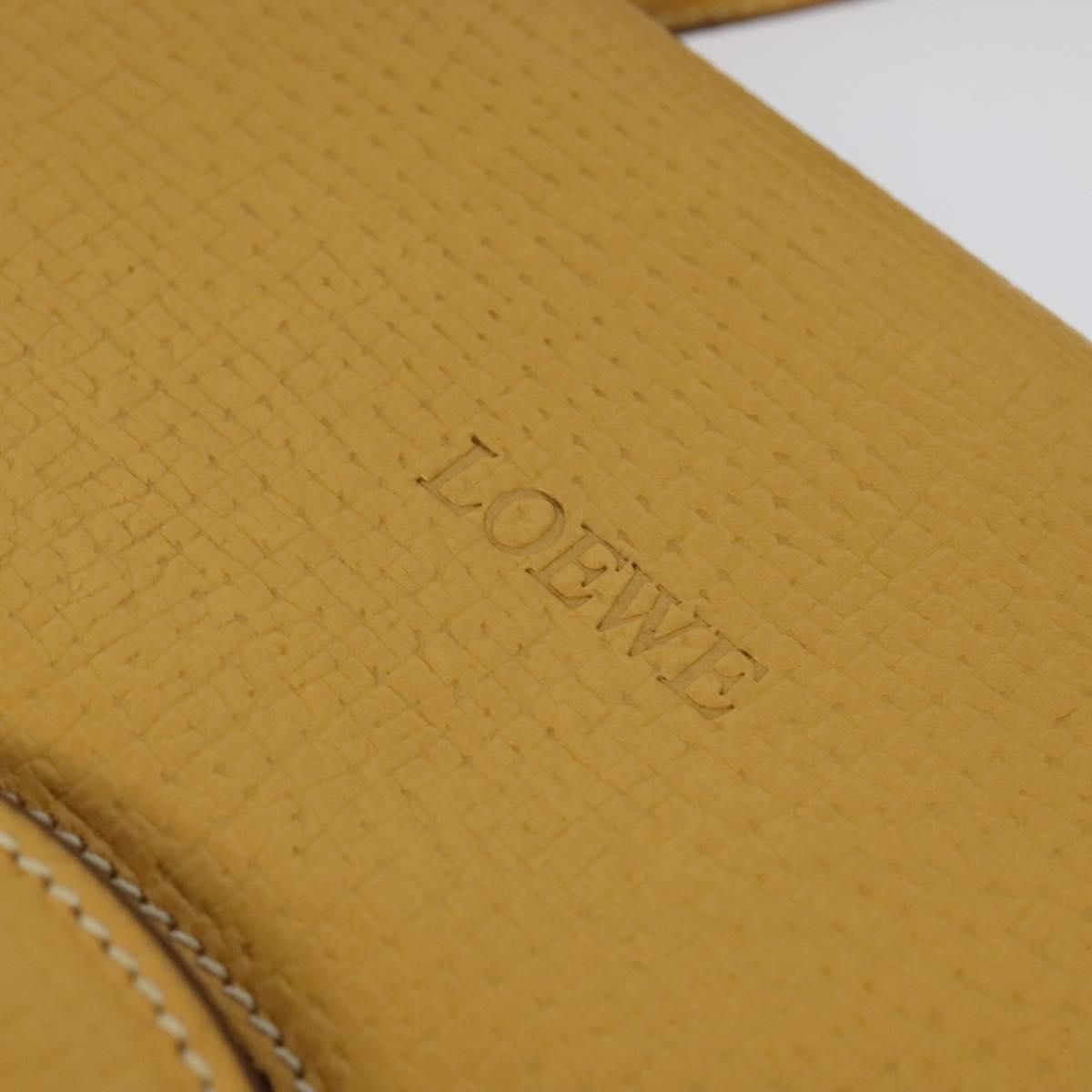 Loewe Barcelona Hand Bag Leather 2way Yellow Auth