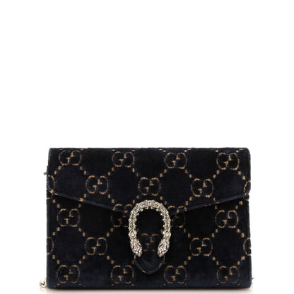Gucci Dionysus Chain Wallet Gg Velvet Small